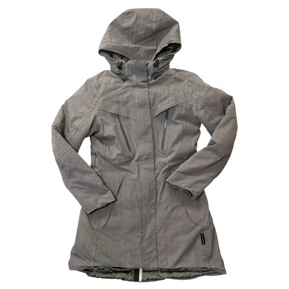 Helly Hansen Gray Ski Jacket Weather-Resistant Hooded
